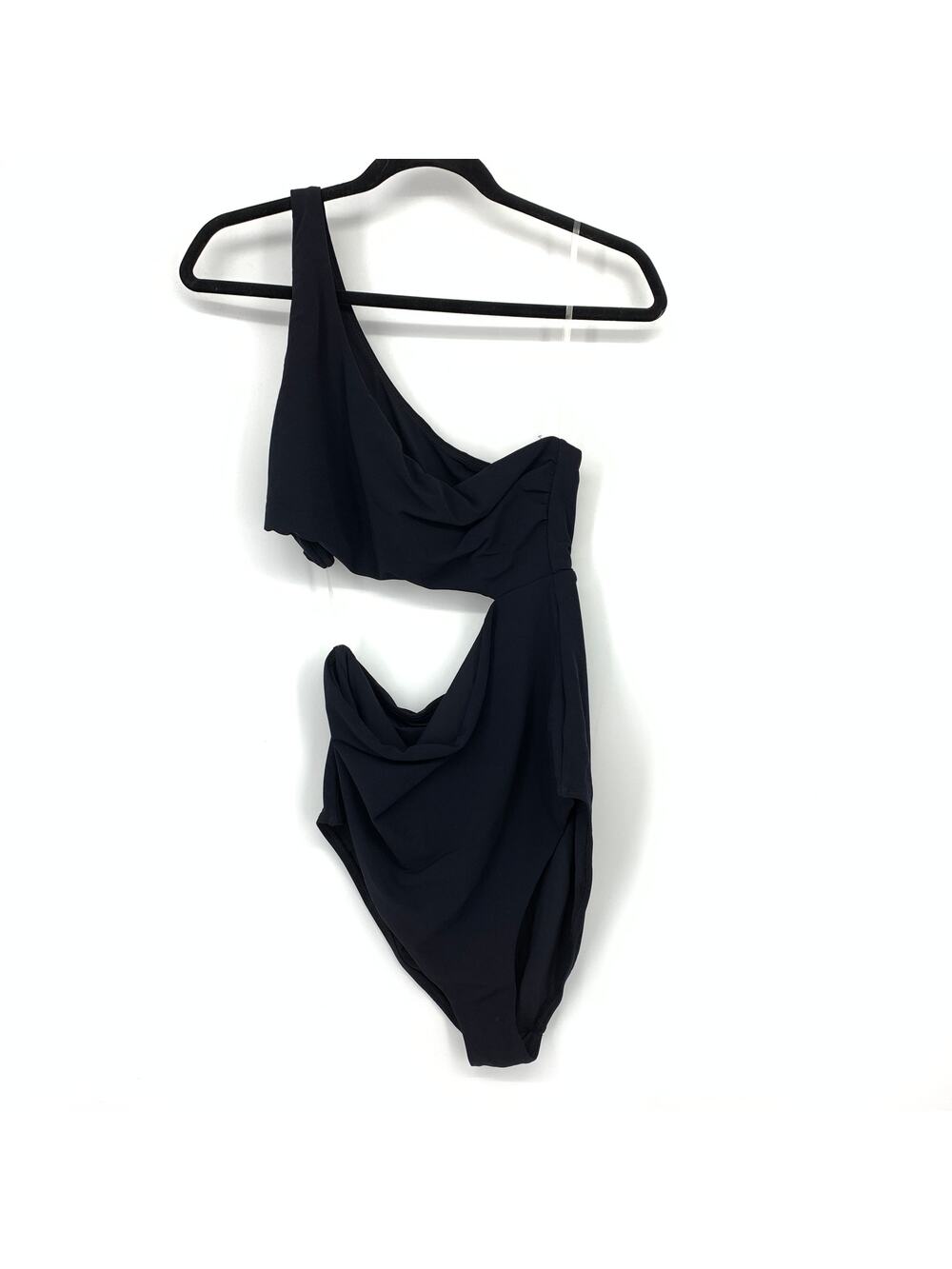 JETS Australia Cutout Side One Shoulder One Piece Swimsuit US Sz 12 Black